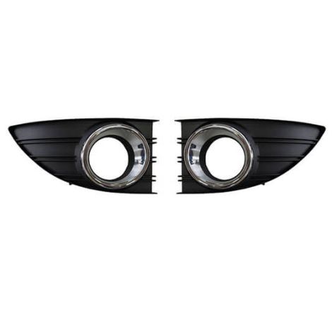 Rejillas parachoques delantero con agujeros antiniebla negro y cromado Renault Fluence fase 1 kit 2010-2012