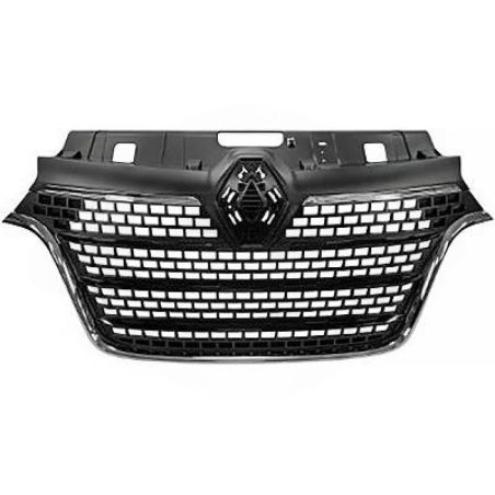 Rejilla de calandra delantera negra con moldura cromada y negra brillante Renault Master 3 fase 3 desde 2019