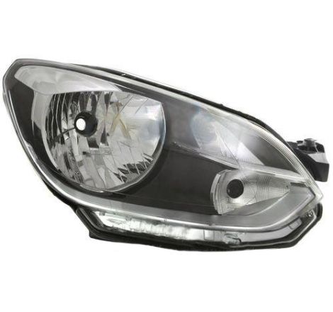 Faro delantero derecho negro y cromado H4 Volkswagen Up fase 1 2012-2016
