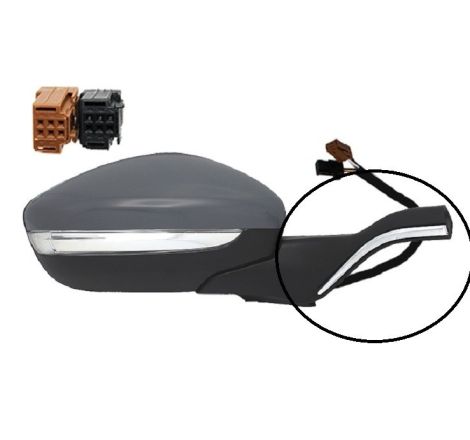 Espejo retrovisor abatible eléctricamente, derecho, para pintar y cromar Peugeot 208 2012-2019