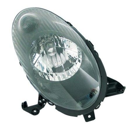 Faro delantero derecho H4, fondo negro Nissan Micra K12 fase 1 y 2 2003-2007
