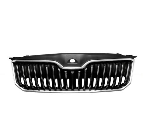 Rejilla de calandra delantero negra y cromada con marco cromado Skoda Superb 3V fase 1 2015-2019